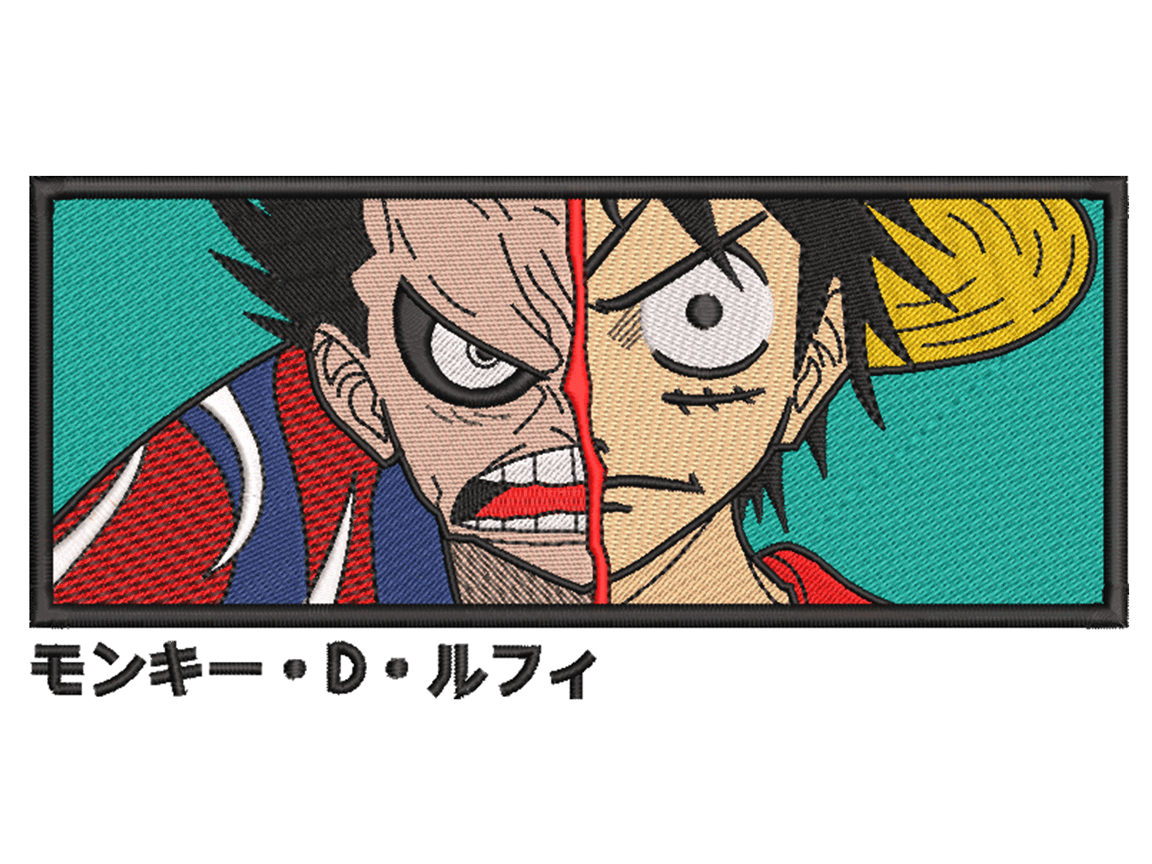 Anime-Inspired Luffy Embroidery Design File main image - This anime embroidery designs files featuring Luffy from One Piece . Digital download in DST & PES formats. High-quality machine embroidery patterns by EmbroPlex.