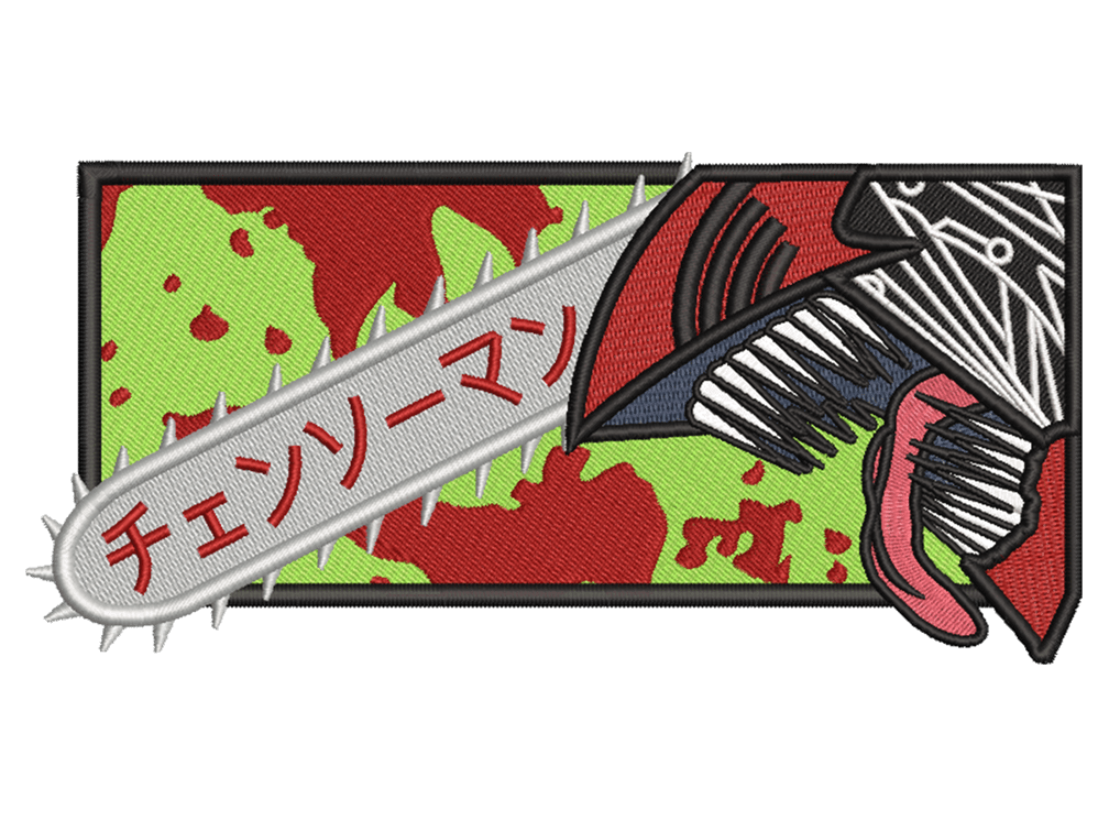 Anime-Inspired Chainsaw Man Embroidery Design File main image - This anime embroidery designs files featuring Chainsaw Man from Chainsaw Man. Digital download in DST & PES formats. High-quality machine embroidery patterns by EmbroPlex.