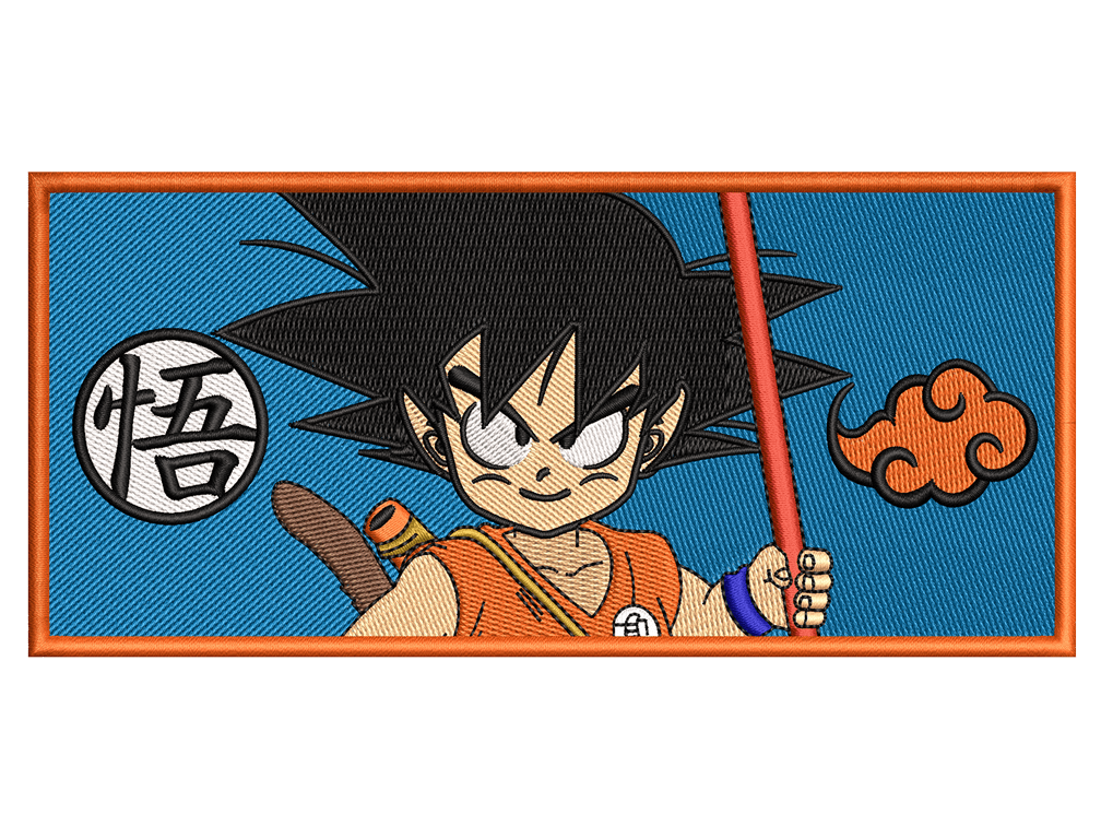 Anime-Inspired Goku Embroidery Design File main image - This anime embroidery designs files featuring Goku from Dragon Ball Digital download in DST & PES formats. High-quality machine embroidery patterns by EmbroPlex.