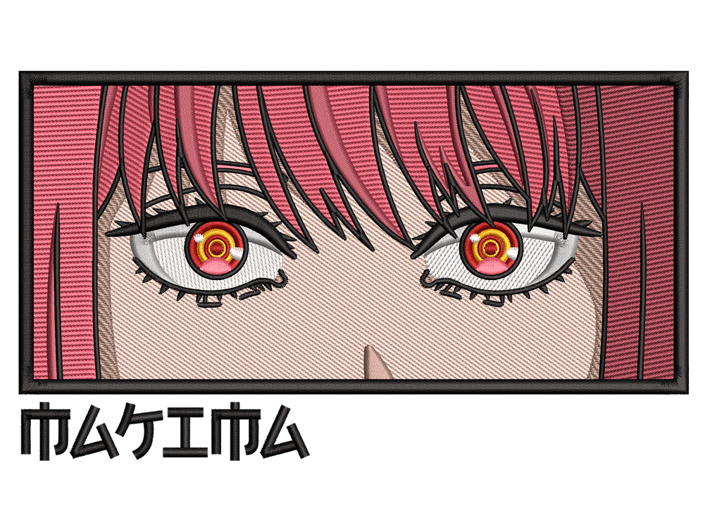 Anime-Inspired Makima Embroidery Design File main image - This anime embroidery designs files featuring Makima from Chainsaw Man. Digital download in DST & PES formats. High-quality machine embroidery patterns by EmbroPlex.