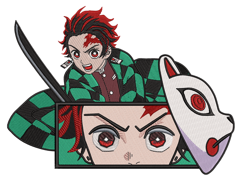 Anime-Inspired Tanjiro Kamado Embroidery Design File main image - This anime embroidery designs files featuring Tanjiro Kamado from Demon Slayer. Digital download in DST & PES formats. High-quality machine embroidery patterns by EmbroPlex.