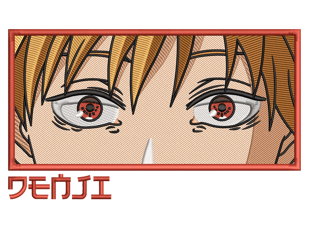 Anime-Inspired Denji Embroidery Design File main image - This anime embroidery designs files featuring Denji from Chainsaw Man. Digital download in DST & PES formats. High-quality machine embroidery patterns by EmbroPlex.