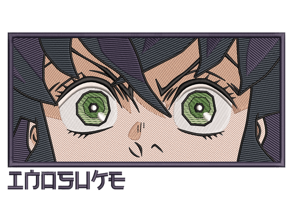 Anime-Inspired Inosuke Hashibira Embroidery Design File main image - This anime embroidery designs files featuring Inosuke Hashibira from Demon Slayer. Digital download in DST & PES formats. High-quality machine embroidery patterns by EmbroPlex.
