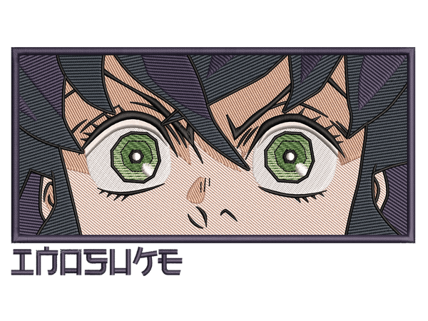 Anime-Inspired Inosuke Hashibira Embroidery Design File main image - This anime embroidery designs files featuring Inosuke Hashibira from Demon Slayer. Digital download in DST & PES formats. High-quality machine embroidery patterns by EmbroPlex.