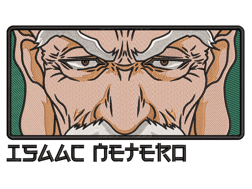 Anime-Inspired Isaac Netero Embroidery Design File main image - This anime embroidery designs files featuring Isaac Netero from Hunter X Hunter Digital download in DST & PES formats. High-quality machine embroidery patterns by EmbroPlex.