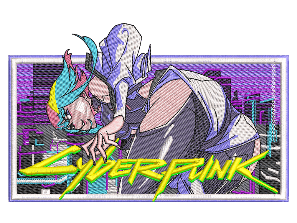 Anime-Inspired Lucyna Kushinada Embroidery Design File main image - This anime embroidery designs files featuring Lucyna Kushinada from Cyberpunk. Digital download in DST & PES formats. High-quality machine embroidery patterns by EmbroPlex.