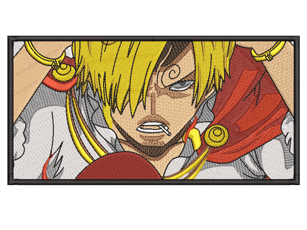 Anime-Inspired Sanji Embroidery Design File main image - This anime embroidery designs files featuring Sanji from One Piece. Digital download in DST & PES formats. High-quality machine embroidery patterns by EmbroPlex.