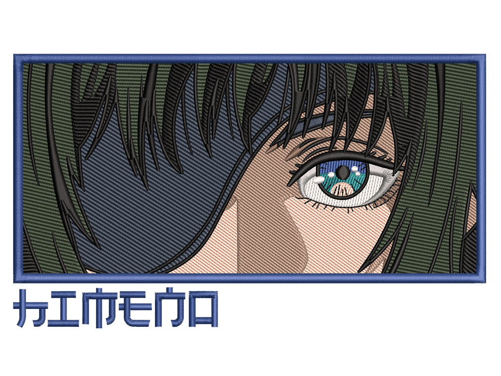 Anime-Inspired Himeno Embroidery Design File main image - This anime embroidery designs files featuring Himeno from Chainsaw Man. Digital download in DST & PES formats. High-quality machine embroidery patterns by EmbroPlex.