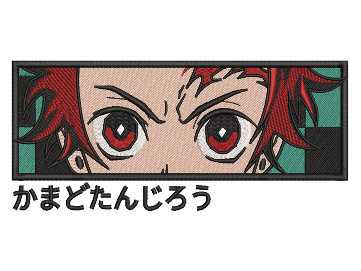 Anime-Inspired Tanjiro Rectangle Embroidery Design File main image - This anime embroidery designs files featuring Tanjiro Rectangle from Demon Slayer. Digital download in DST & PES formats. High-quality machine embroidery patterns by EmbroPlex.