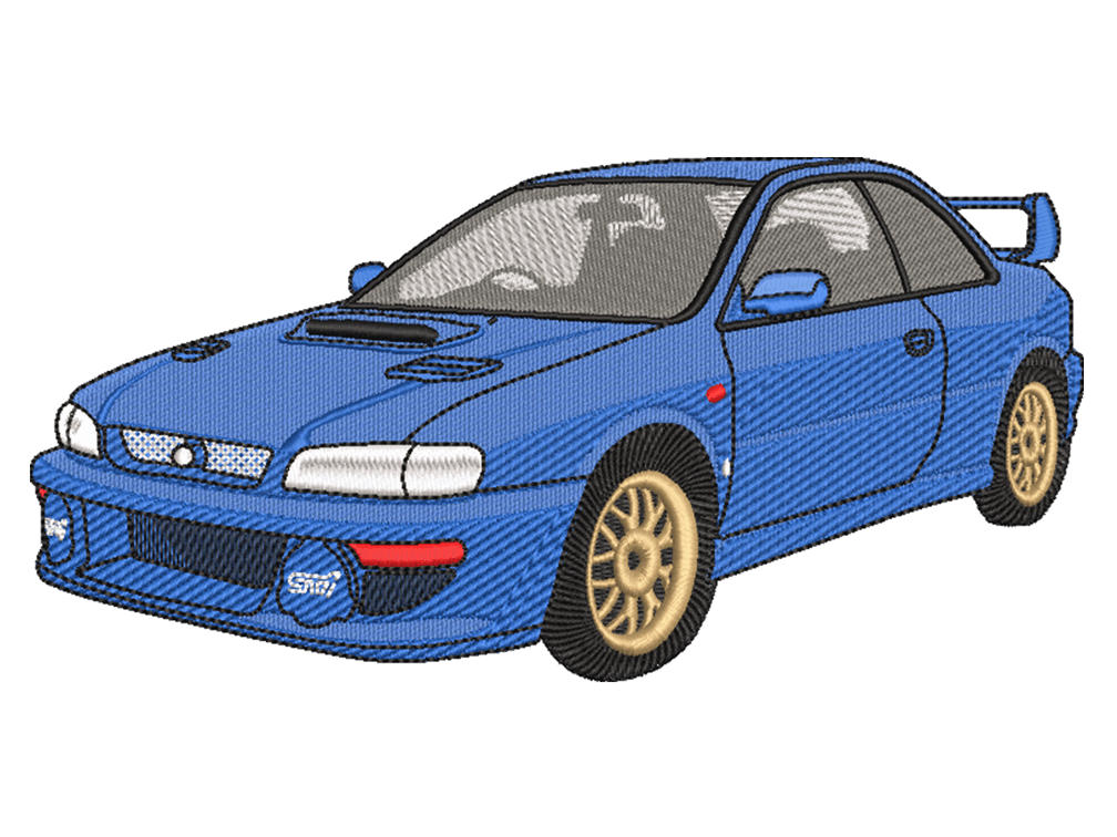Car-Inspired  Subaru Legacy Embroidery Design File main image - This anime embroidery designs files featuring  Subaru Legacy from Car. Digital download in DST & PES formats. High-quality machine embroidery patterns by EmbroPlex.