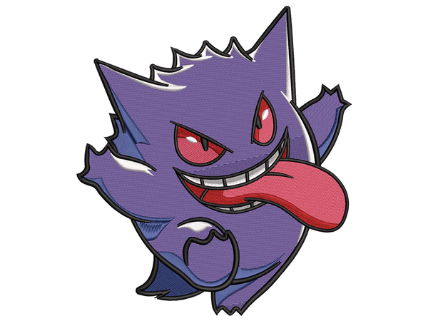 Gengar Machine embroidery design file, Kids embroidery for gifts, 5 Sizes, Instant Download