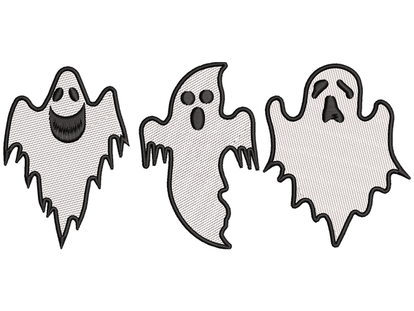 Halloween Ghosts Embroidery Design File main image - This Halloween embroidery designs files featuring Halloween Ghosts from Halloween. Digital download in DST & PES formats. High-quality machine embroidery patterns by EmbroPlex.