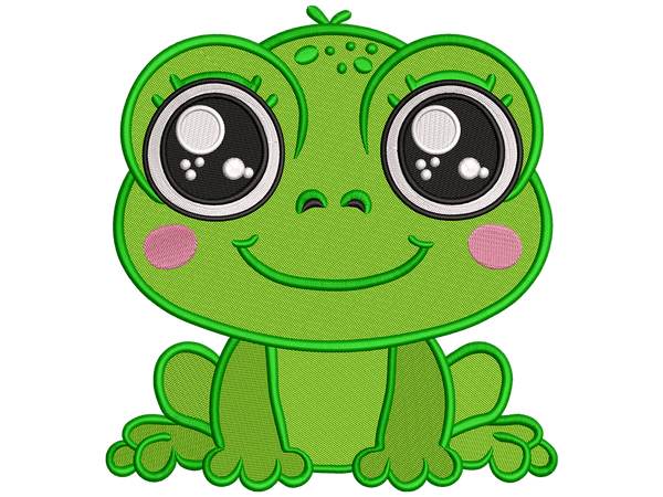 Happy Frog Embroidery Design File Compatible with All Embroidery Machines