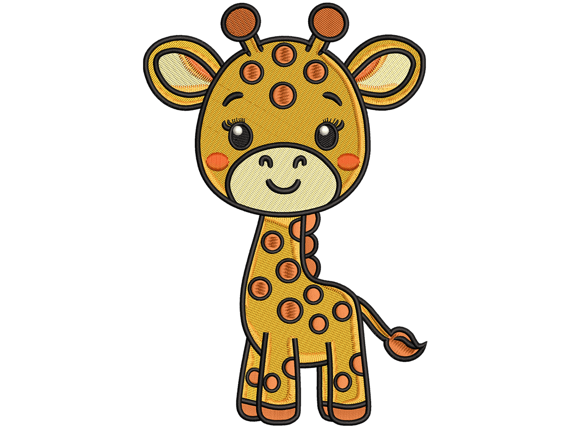 Baby Giraffe Embroidery Design File Compatible with All Embroidery Machines