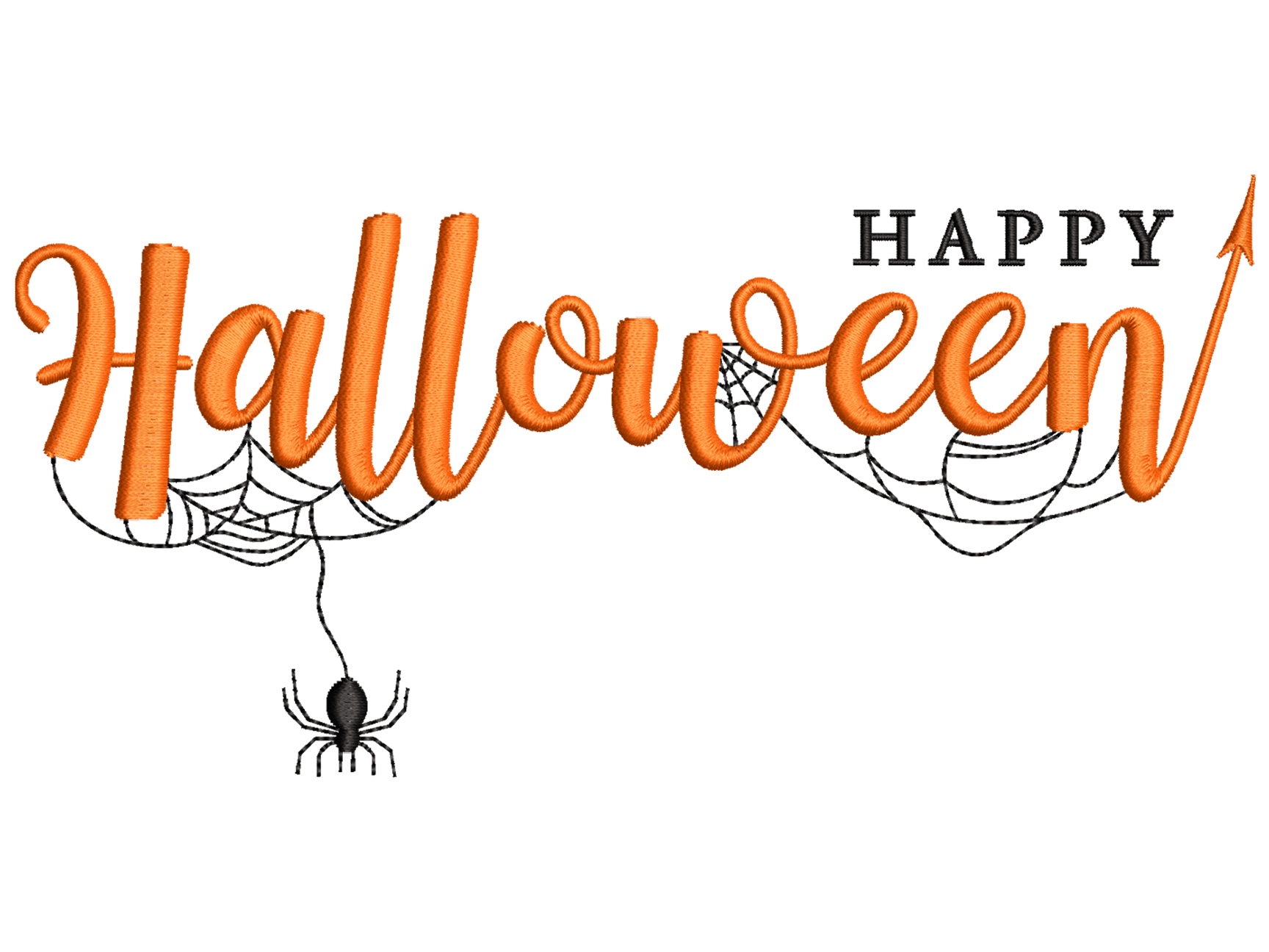 Happy Halloween Embroidery Design File, Instant Download for All Embroidery Machines - Available In All Hoop Sizes.