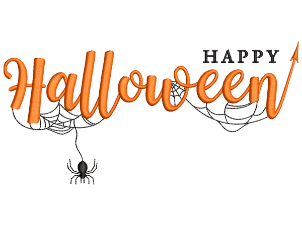 Happy Halloween Embroidery Design File, Instant Download for All Embroidery Machines - Available In All Hoop Sizes.