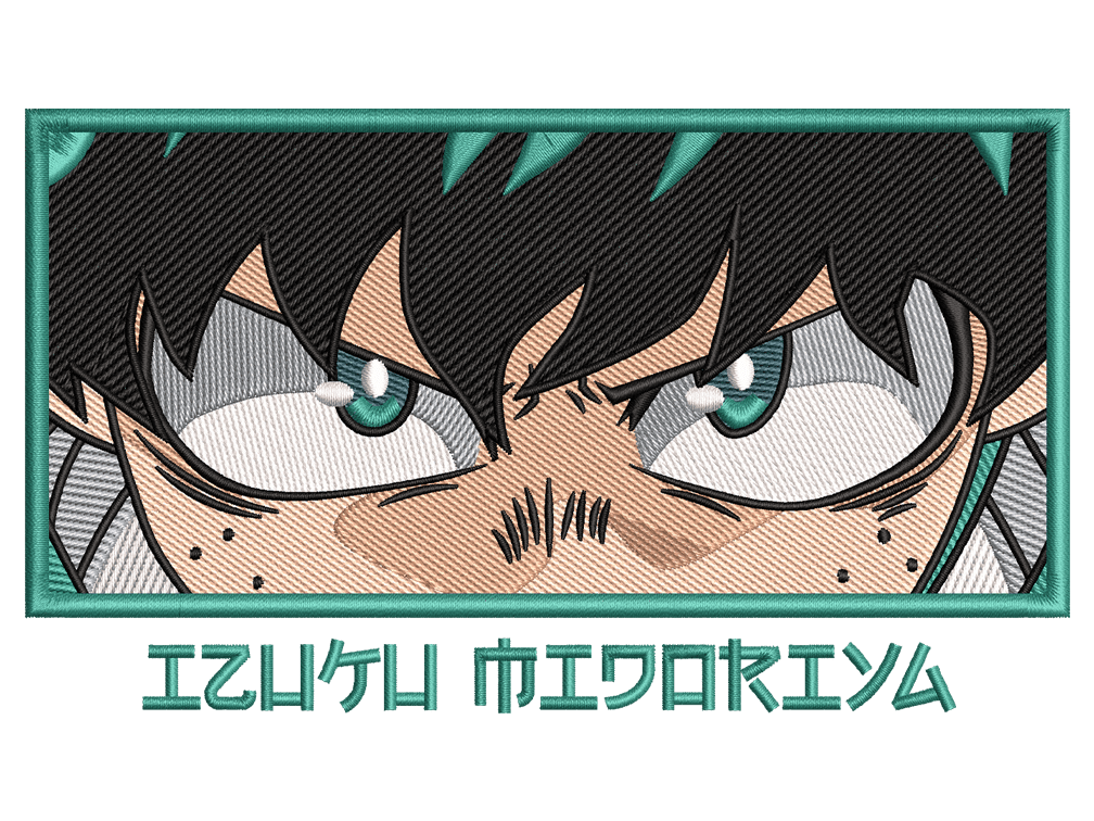  Anime-Inspired Izuku Midoriya  Embroidery Design File main image - This anime embroidery designs files featuring Izuku Midoriya  from My Hero  Academia. Digital download in DST & PES formats. High-quality machine embroidery patterns by EmbroPlex.