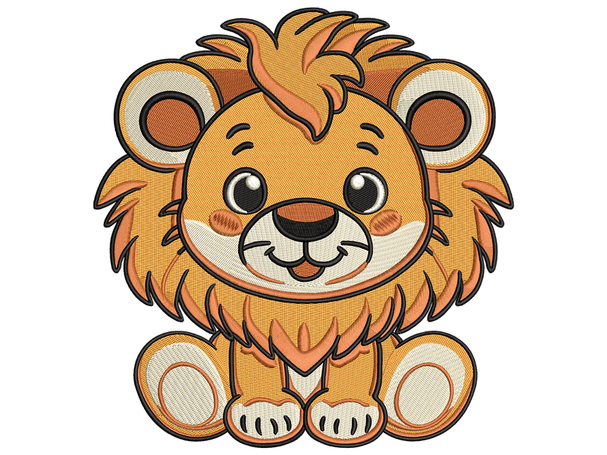 Baby Lion Embroidery Design File Compatible with All Embroidery Machines