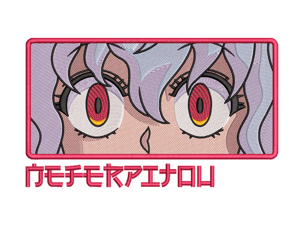 Anime-Inspired Neferpitou Embroidery Design File main image - This anime embroidery designs files featuring Neferpitou from Hunter x Hunter Digital download in DST & PES formats. High-quality machine embroidery patterns by EmbroPlex.