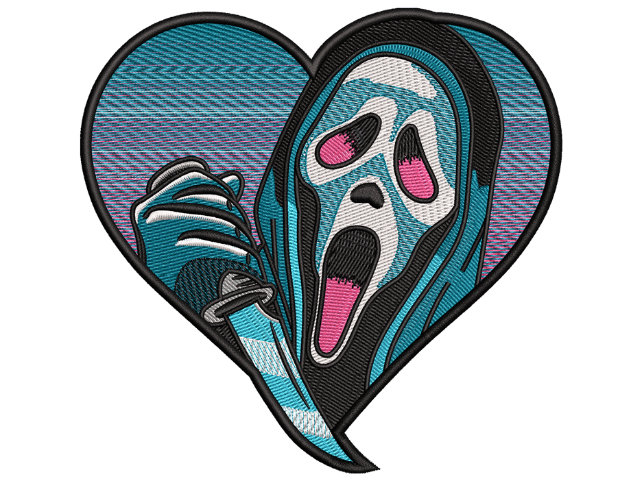 Halloween Ghostface Patches Embroidery File, Instant Download, Available in all 6 hoop sizes