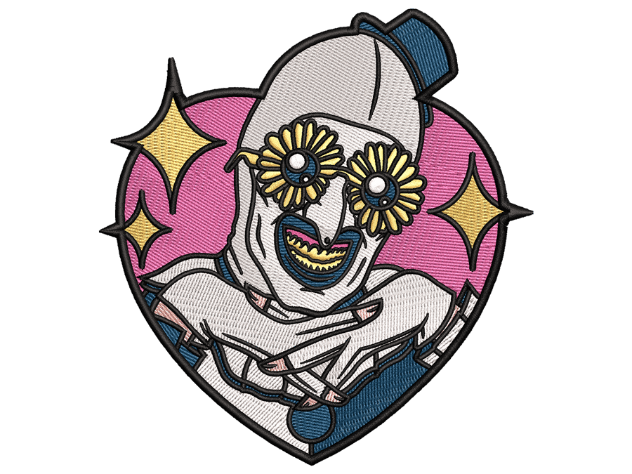 Spooky Halloween Art the Clown Patch Embroidery File