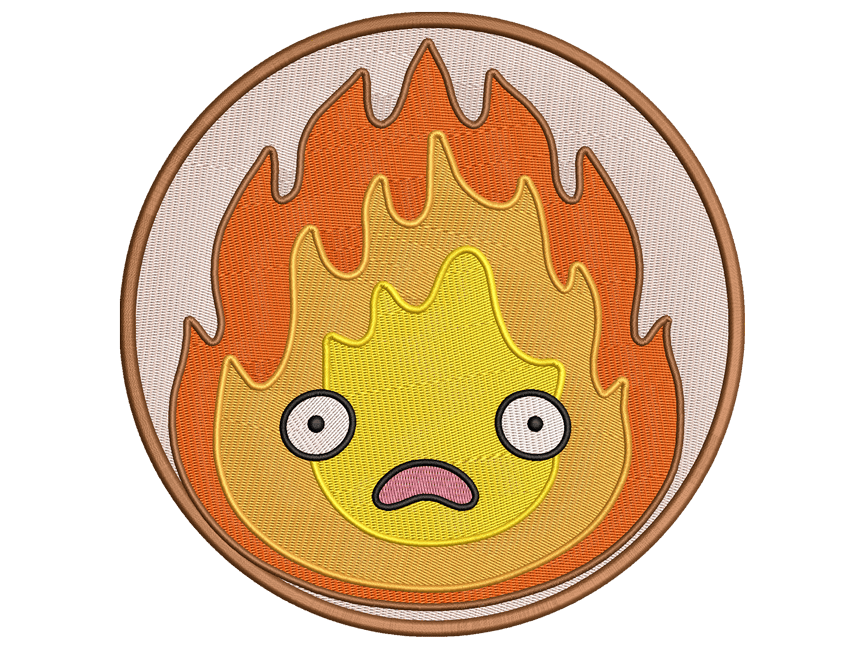 Flame Patch Embroidery Design File, Instant Download for All Machines, Available in all 6 hoop sizes