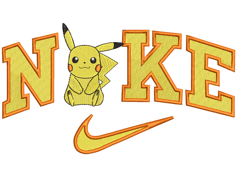 Pikachu & Eevee V2 Embroidery Design File main image - This anime embroidery designs files featuring  Pikachu & Eevee V2 from Couple design. Digital download in DST & PES formats. High-quality machine embroidery patterns by EmbroPlex.