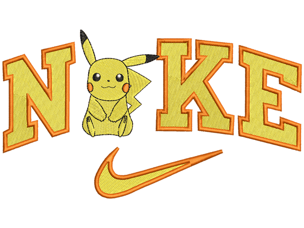 Pikachu & Eevee V2 Embroidery Design File main image - This anime embroidery designs files featuring  Pikachu & Eevee V2 from Couple design. Digital download in DST & PES formats. High-quality machine embroidery patterns by EmbroPlex.