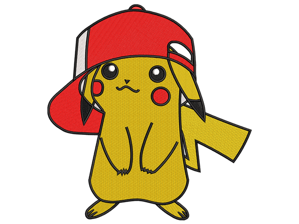 Pikachu Cartoon Embroidery Design File, Compatible with All Embroidery Machines, Available in all hoop sizes