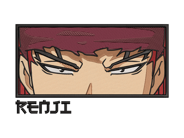 Anime-Inspired Renji Abara Embroidery Design File main image - This anime embroidery designs files featuring Renji Abara from Bleach Digital download in DST & PES formats. High-quality machine embroidery patterns by EmbroPlex.