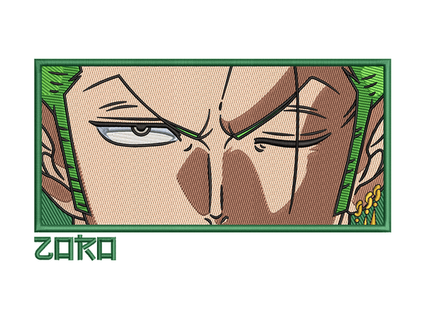 Anime-Inspired Roronoa Zoro Embroidery Design File main image - This anime embroidery designs files featuring Roronoa Zoro from One Piece . Digital download in DST & PES formats. High-quality machine embroidery patterns by EmbroPlex.