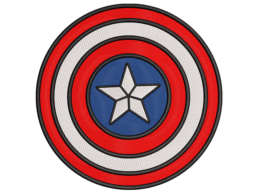 Star Shield Patch Embroidery Design File, Compatible with All Embroidery Machine - Available in all Sizes