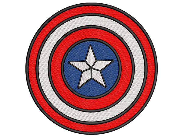 Star Shield Patch Embroidery Design File, Compatible with All Embroidery Machine - Available in all Sizes