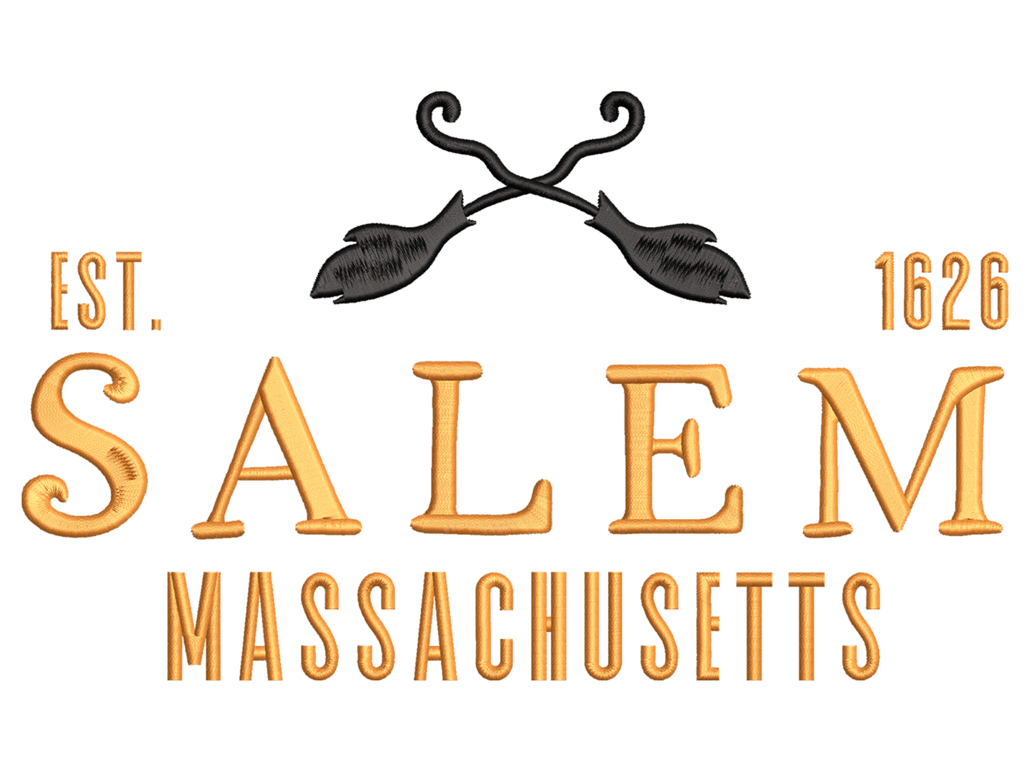 Salem Massachusetts Embroidery Design file, Holiday Embroidery Designs, Halloween Embroidery Designs Files