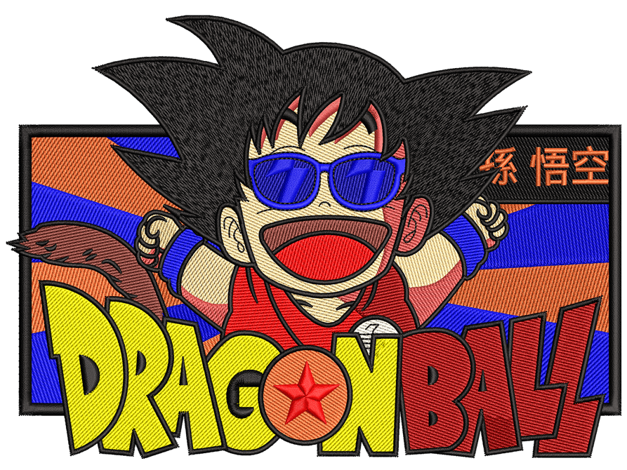 Anime-Inspired Goku Embroidery Design File main image - This animeembroidery designs files featuring Goku from Dragon Ball. Digital download in DST & PES formats. High-quality machine embroidery patterns by EmbroPlex.