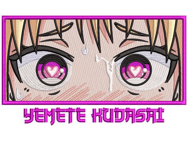 Yamete Kudasai Embroidery Design File main image - This Anime embroidery design file features Yamete Kudasai from Mix Anime. Digital download in DST & PES formats. High-quality machine embroidery patterns by EmbroPlex.