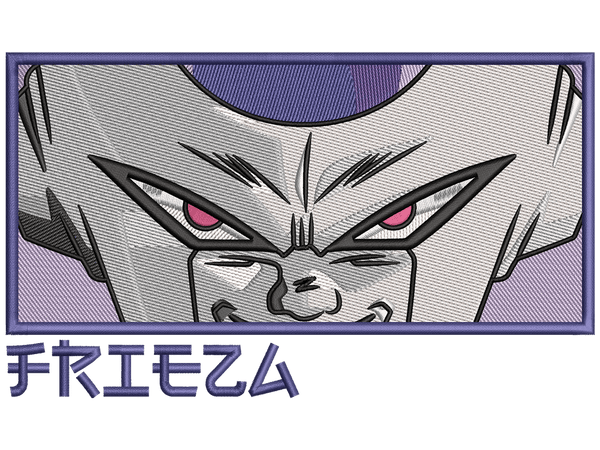 Anime-Inspired Frieza Embroidery Design File main image - This animeembroidery designs files featuring Frieza from Dragon Ball. Digital download in DST & PES formats. High-quality machine embroidery patterns by EmbroPlex.