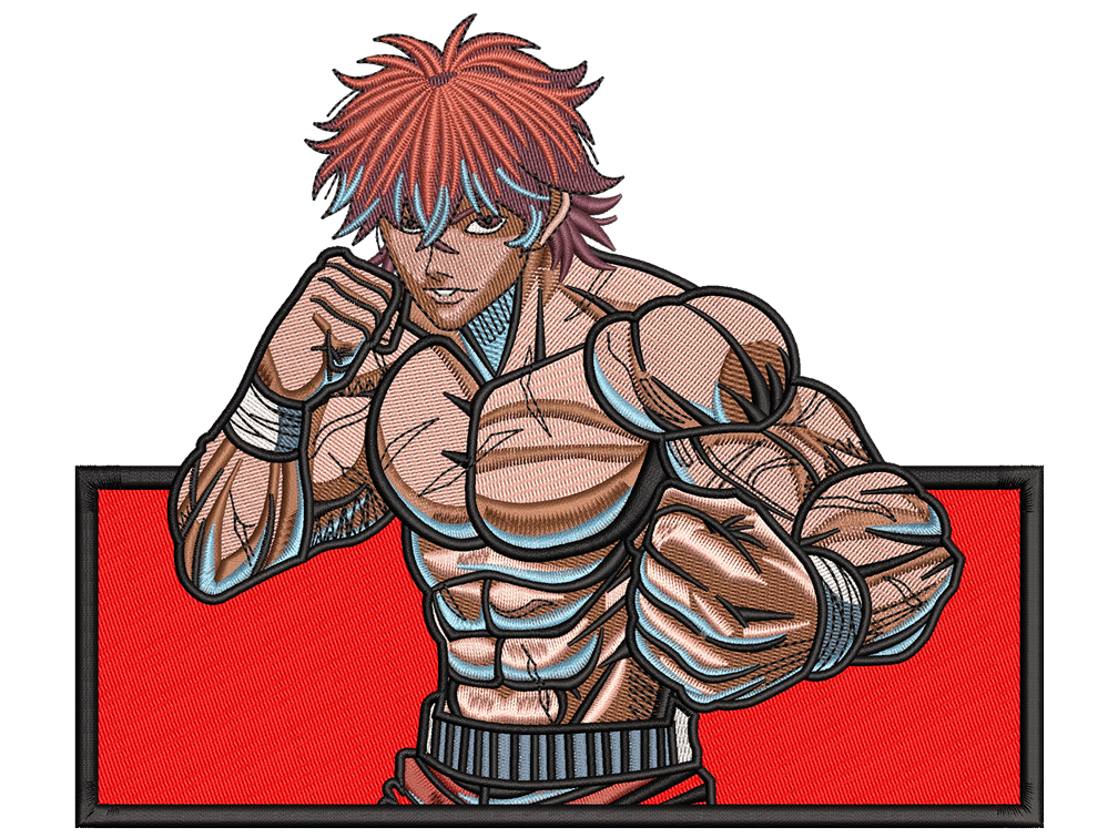 Anime-Inspired Baki Hanma Embroidery Design File main image - This anime
embroidery designs files featuring Baki Hanma from Baki Hanma Digital download in DST & PES formats. High-quality machine embroidery patterns by EmbroPlex.