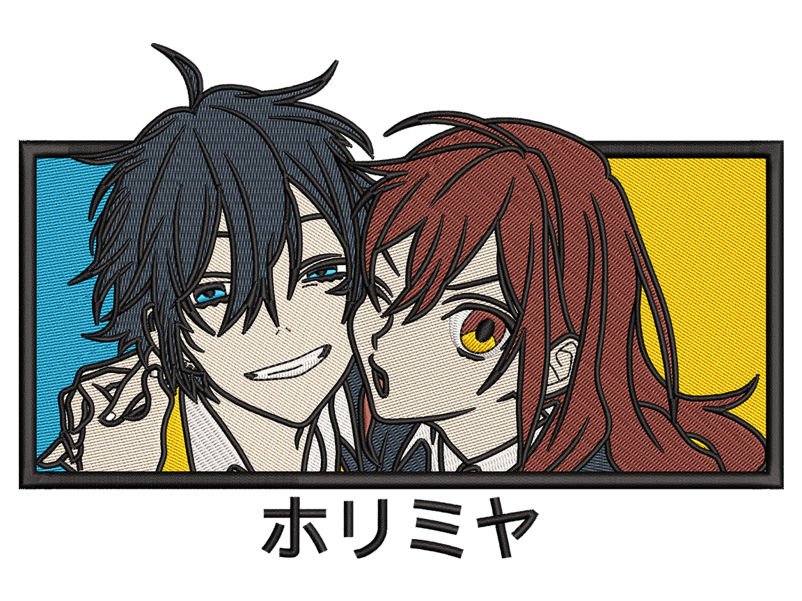 Anime-Inspired Horimiya  Embroidery Design File main image - This anime embroidery designs files featuring Horimiya from Horimiya. Digital download in DST & PES formats. High-quality machine embroidery patterns by EmbroPlex.