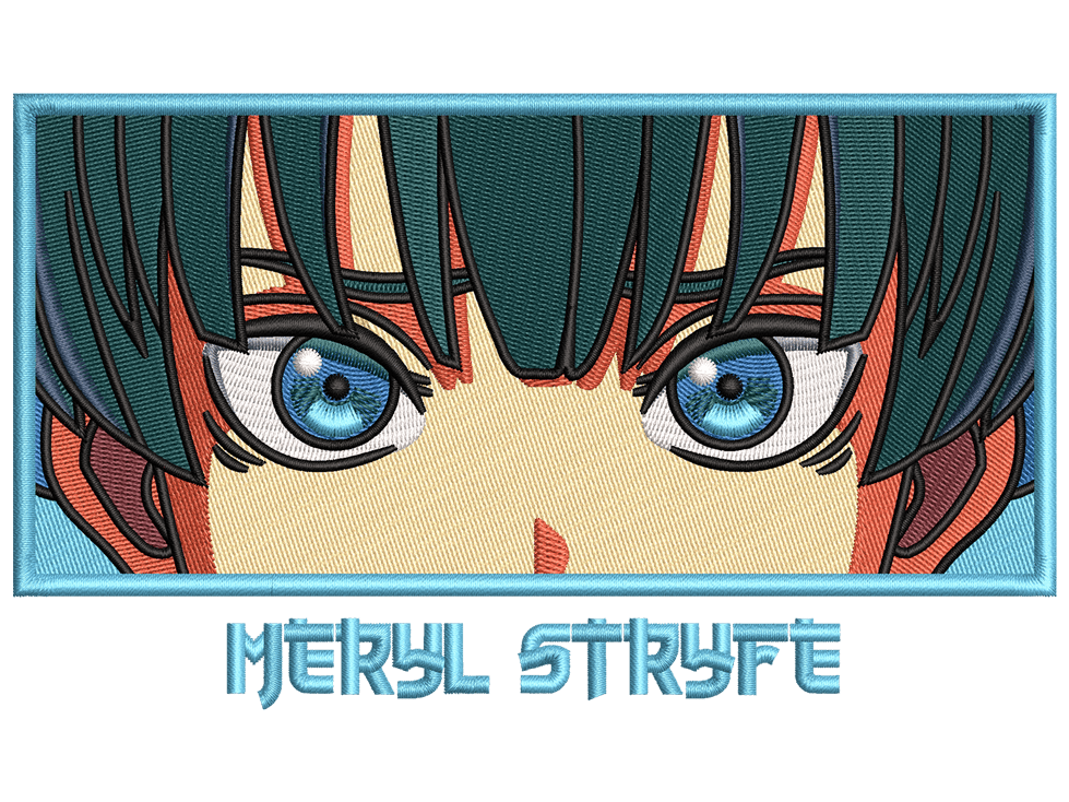 Meryl Stryfe Embroidery Design File main image - This Anime embroidery design file features Meryl Stryfe from Trigun Stampede. Digital download in DST & PES formats. High-quality machine embroidery patterns by EmbroPlex.