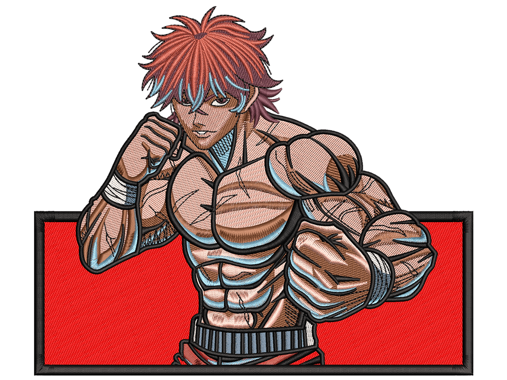 Anime-Inspired Baki Hanma Embroidery Design File main image - This animeembroidery designs files featuring Baki Hanma from Baki Hanma. Digital download in DST & PES formats. High-quality machine embroidery patterns by EmbroPlex.