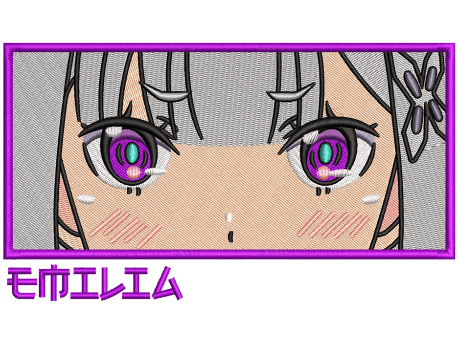 Emilia Embroidery Design File main image - This Anime embroidery design file features Emilia from Re Zero. Digital download in DST & PES formats. High-quality machine embroidery patterns by EmbroPlex.