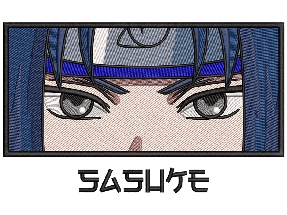 Anime-Inspired Sasuke Uchiha Embroidery Design File main image - This anime embroidery designs files featuring Sasuke Uchiha from Naruto. Digital download in DST & PES formats. High-quality machine embroidery patterns by EmbroPlex.