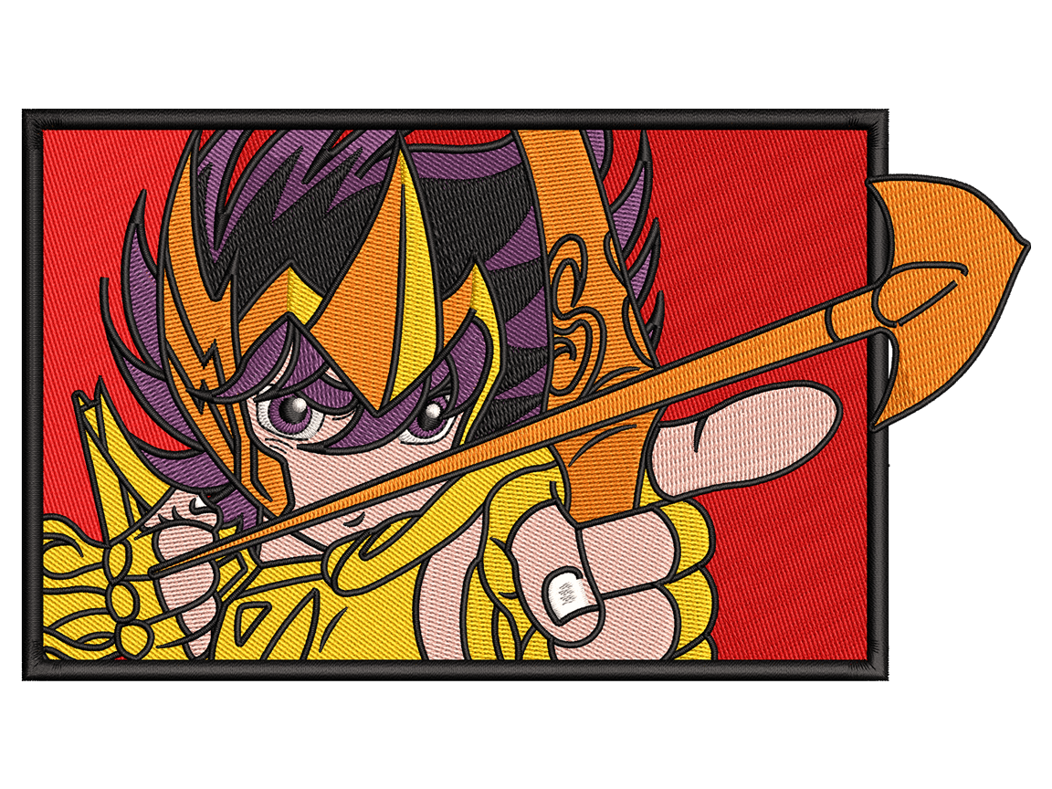 Anime-Inspired Pegasus Seiya Embroidery Design File main image - This anime embroidery designs files featuring Pegasus Seiya from  Saint Seiya. Digital download in DST & PES formats. High-quality machine embroidery patterns by EmbroPlex.