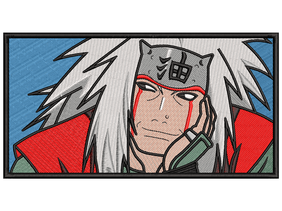 Jiraiya Embroidery Design File main image - This Anime embroidery design file features Jiraiya from Naruto. Digital download in DST & PES formats. High-quality machine embroidery patterns by EmbroPlex.