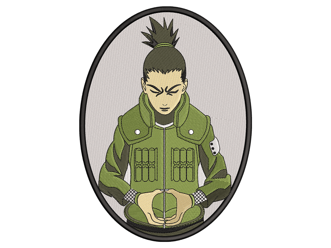 Anime-Inspired Anime Embroidery Design File main image - This anime embroidery designs files featuring Shikamaru Nara from Naruto. Digital download in DST & PES formats. High-quality machine embroidery patterns by EmbroPlex.