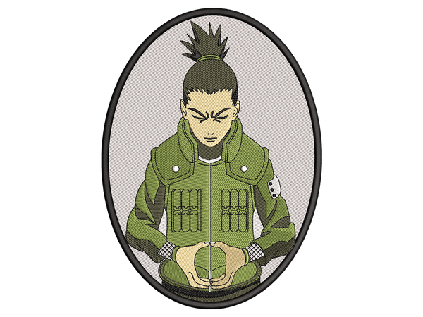 Anime-Inspired Anime Embroidery Design File main image - This anime embroidery designs files featuring Shikamaru Nara from Naruto. Digital download in DST & PES formats. High-quality machine embroidery patterns by EmbroPlex.