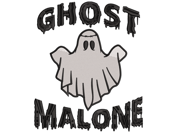 Ghost Malone Embroidery Design File main image - This embroidery designs files featuring Ghost Malone from Halloween. Digital download in DST & PES formats. High-quality machine embroidery patterns by EmbroPlex.