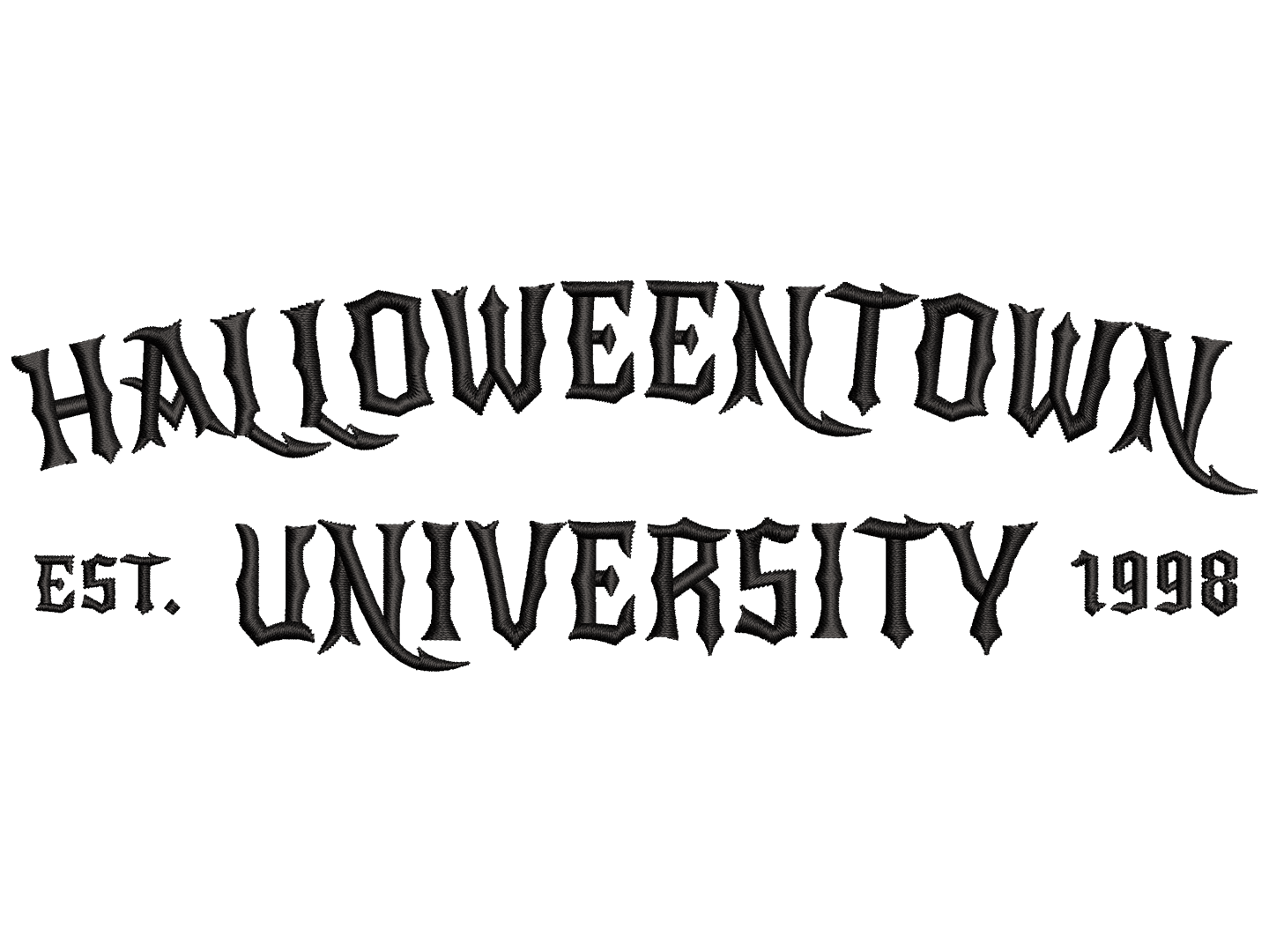 Halloween Town Embroidery Design File main image - This embroidery designs files featuring Halloween Town from Halloween. Digital download in DST & PES formats. High-quality machine embroidery patterns by EmbroPlex.