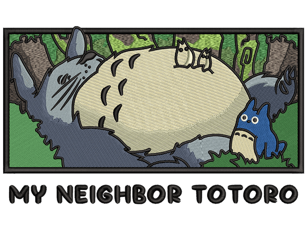 Anime-Inspired My Neighbor Totoro Embroidery Design File main image - This anime embroidery designs files featuring My Neighbor Totoro from Studio Ghibli. Digital download in DST & PES formats. High-quality machine embroidery patterns by EmbroPlex.